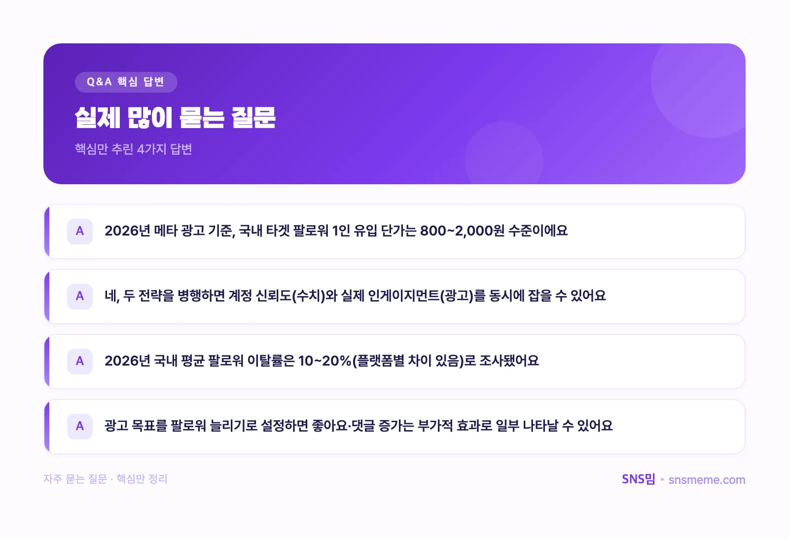 인스타 팔로워 구매 vs 인스타 광고 비교 2026: 효과·비용·전략 완전 정리 핵심 답변 인포그래픽