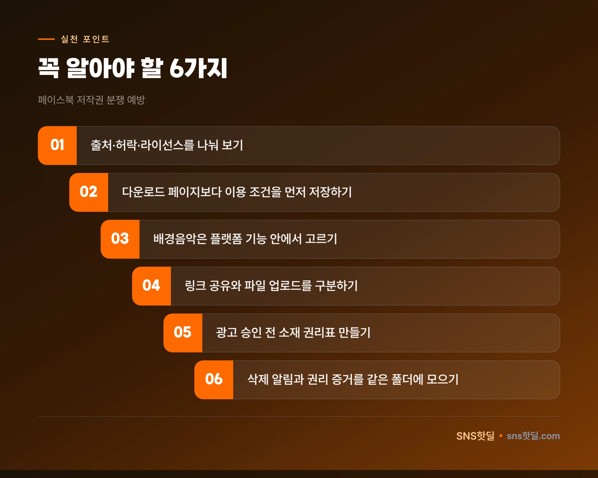 페이스북 저작권 분쟁 예방이 작동하는 구조와 판단 기준 핵심 포인트 인포그래픽
