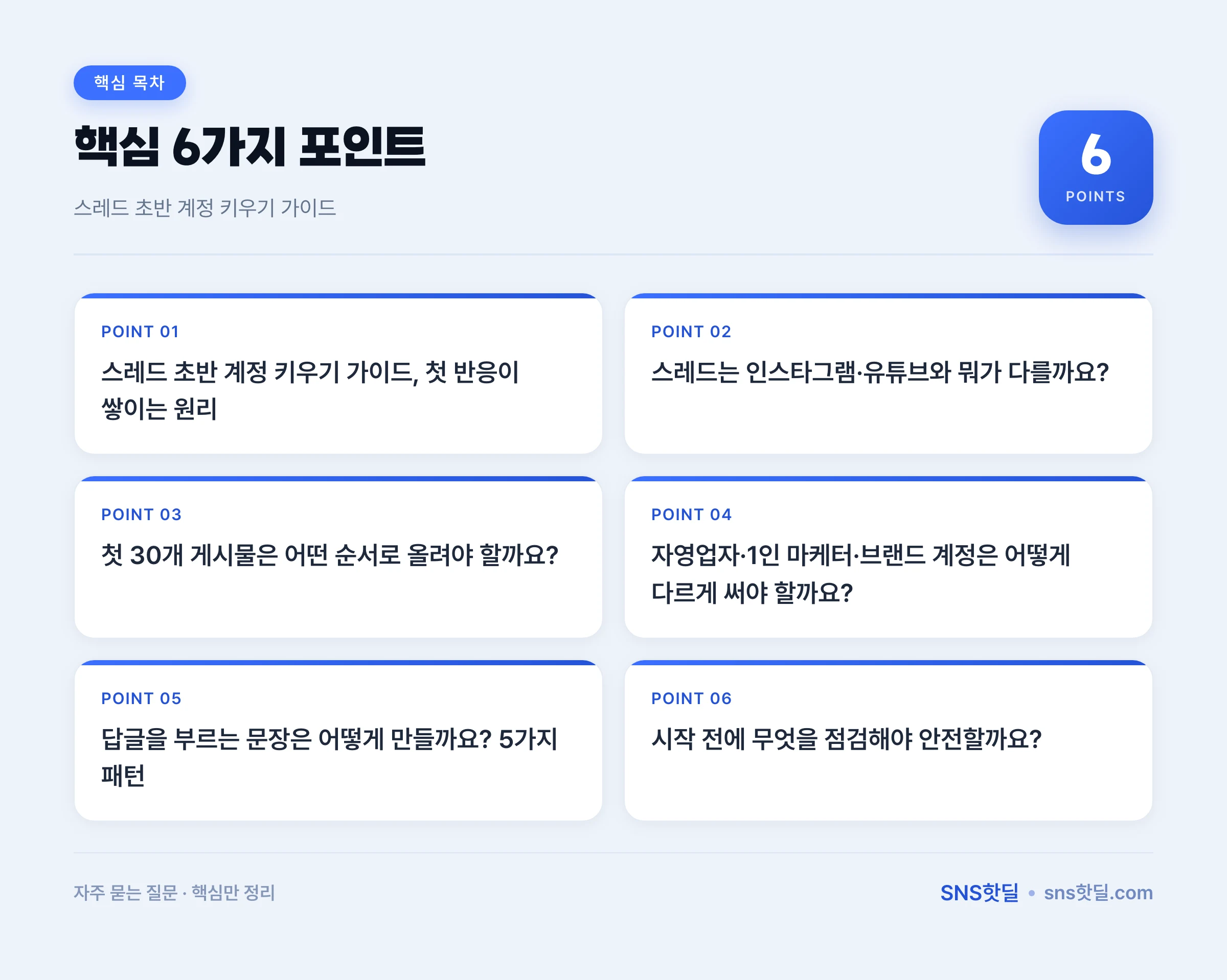 스레드 초반 계정이 자리 잡는 구조와 판단 기준 데이터 요약 인포그래픽