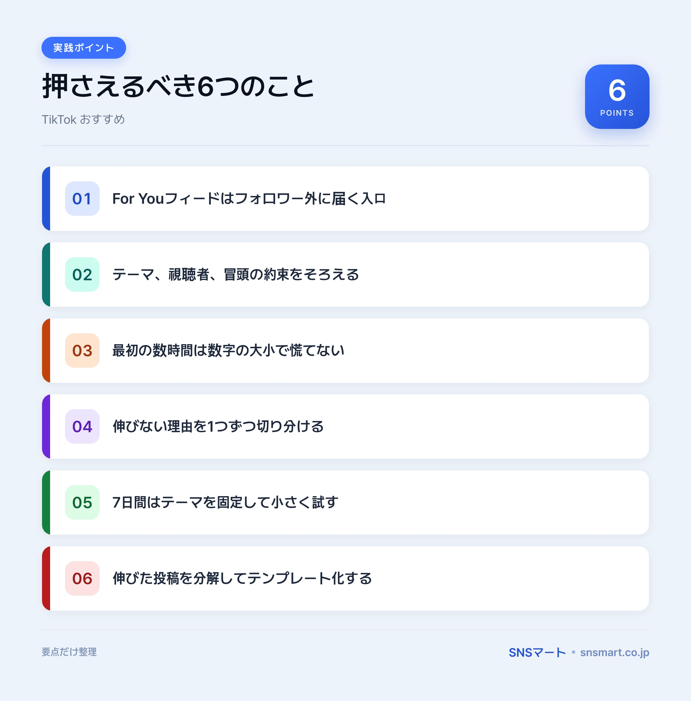 TikTok おすすめに乗る方法の仕組みと判断基準 ポイントイラスト