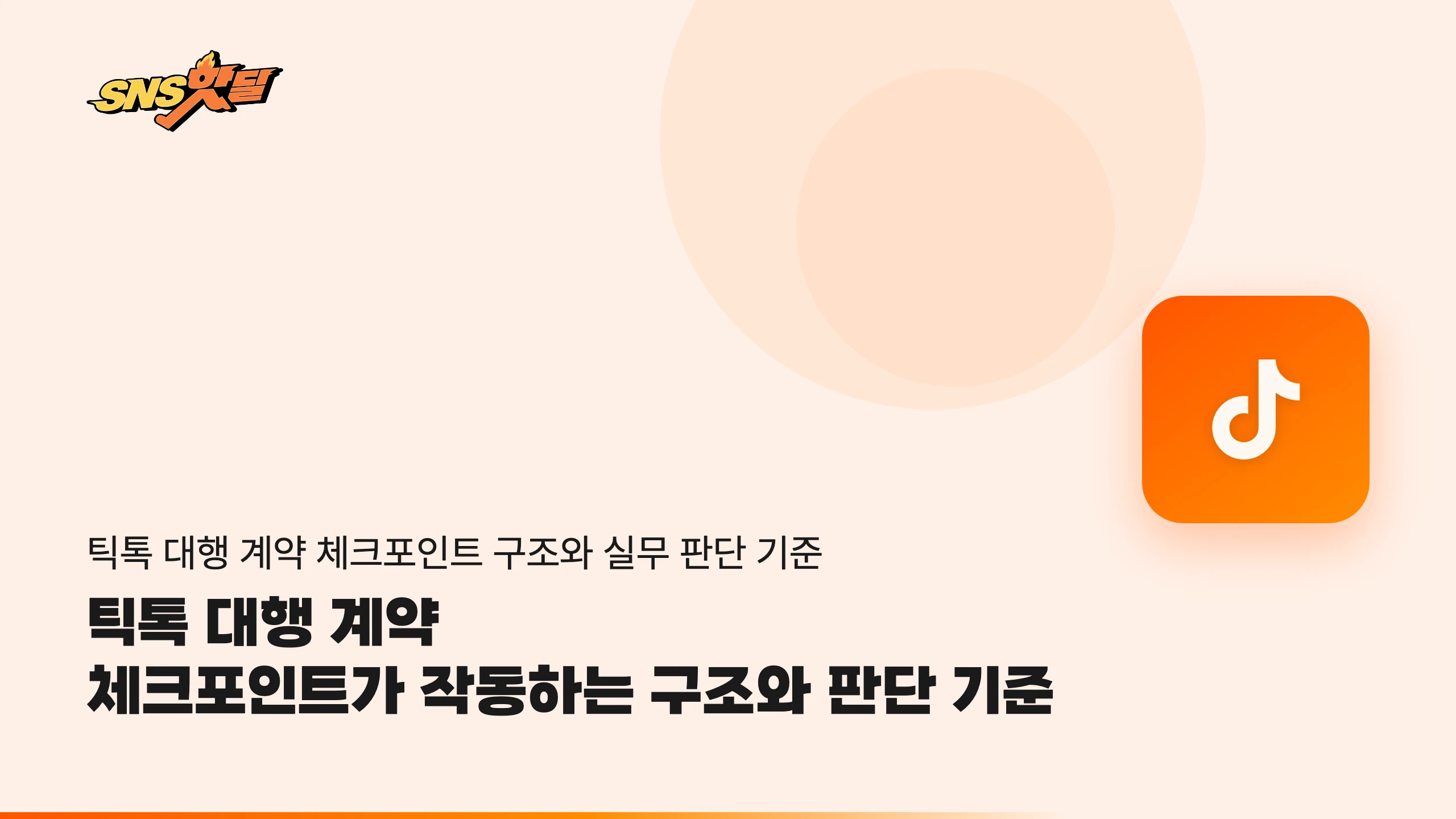 틱톡 대행 계약 체크포인트와 판단 기준
