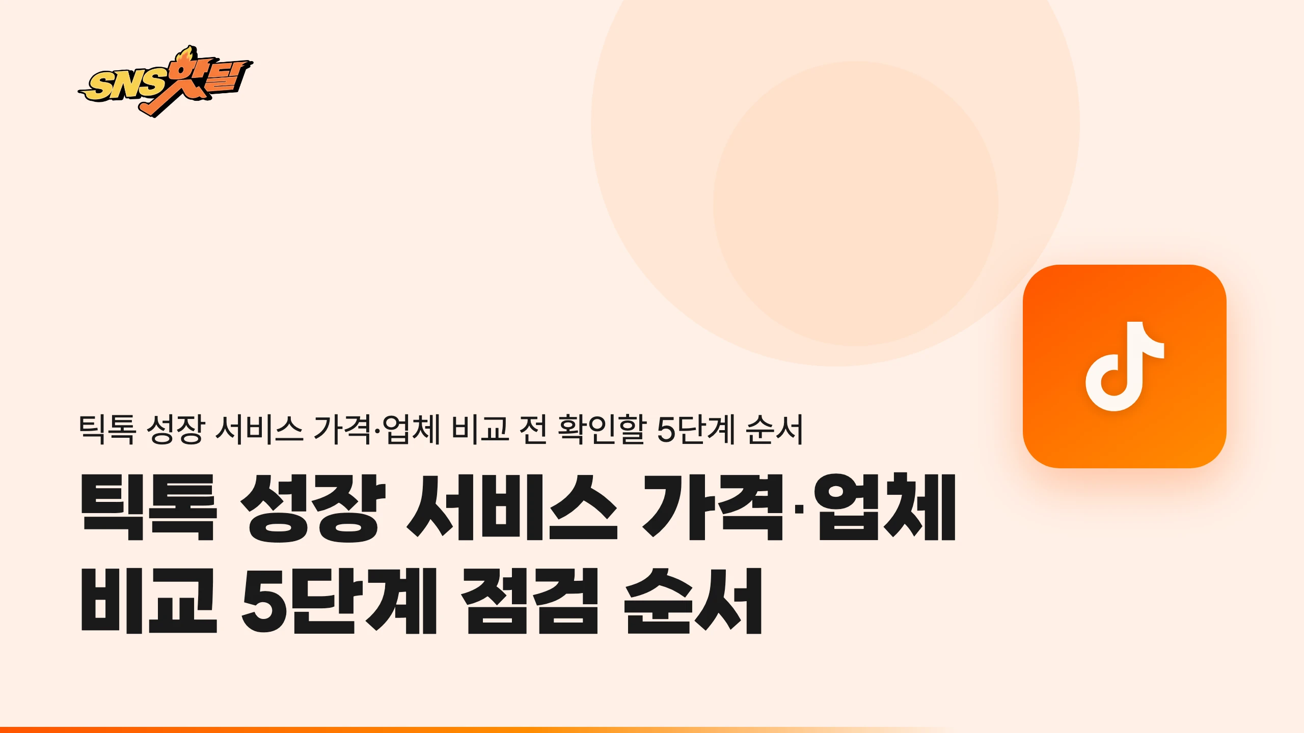 틱톡 성장 서비스 가격·업체 비교 5단계 점검 순서